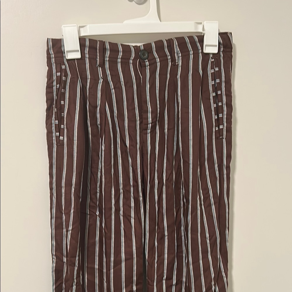 NWOT Free People Brown Striped Flowy Comfy Pants Size 4